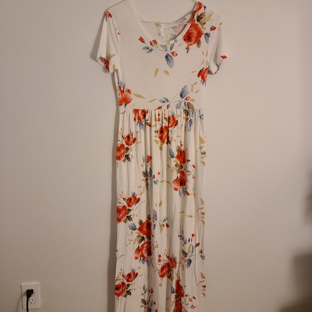 Amazon White Floral Maxi Skirt